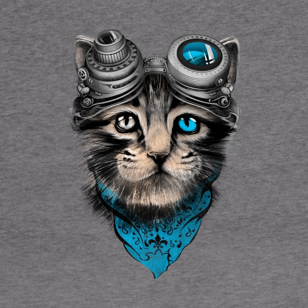 steampunk cat by kidzgn